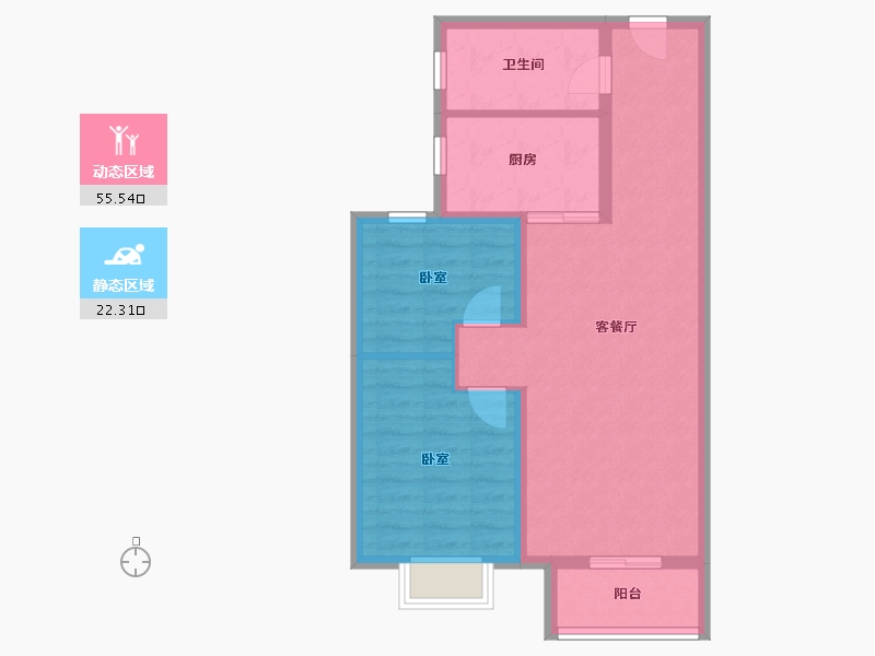 天津-天津市-路劲太阳城心邸-69.60-户型库-动静分区