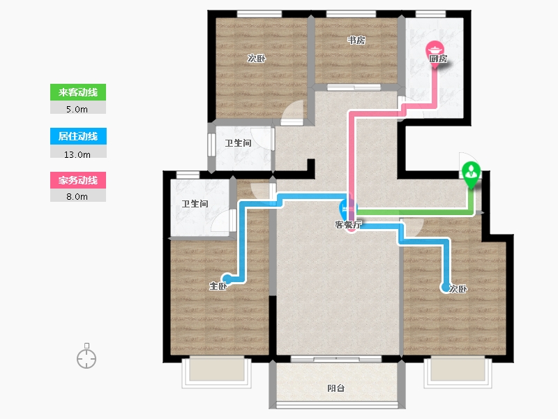 天津-天津市-京能雍清丽苑-103.20-户型库-动静线