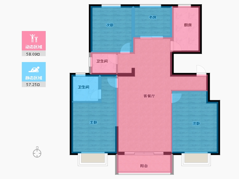 天津-天津市-京能雍清丽苑-103.20-户型库-动静分区