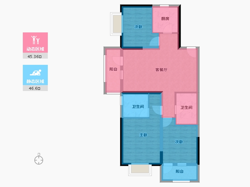 山西省-太原市-华润置地公元九里-81.23-户型库-动静分区