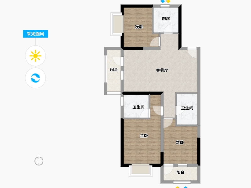 山西省-太原市-华润置地公元九里-81.23-户型库-采光通风