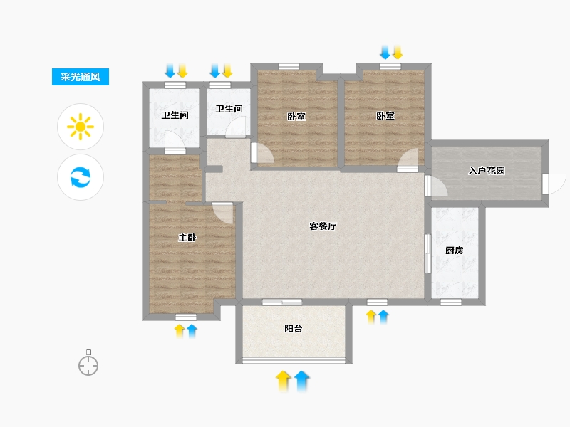 四川省-宜宾市-恒润雅居-107.92-户型库-采光通风