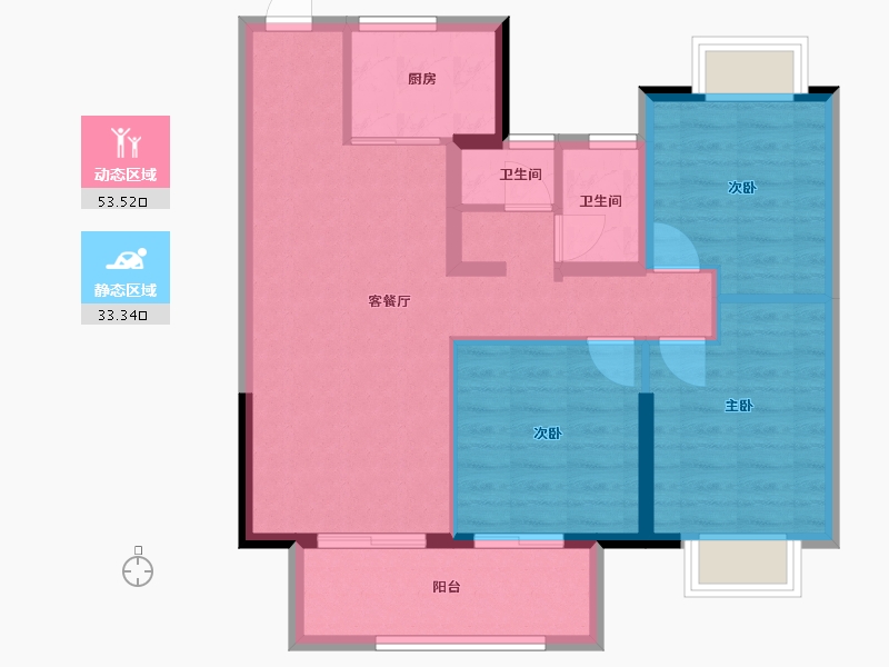 江苏省-常州市-牡丹招商公园学府-77.64-户型库-动静分区