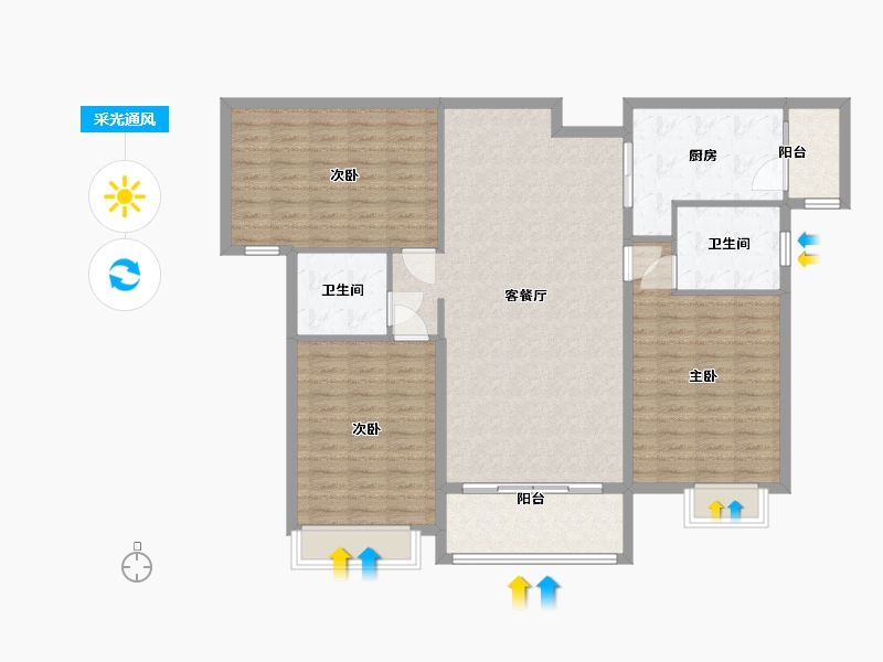 河南省-南阳市-锦绣前城-124.00-户型库-采光通风