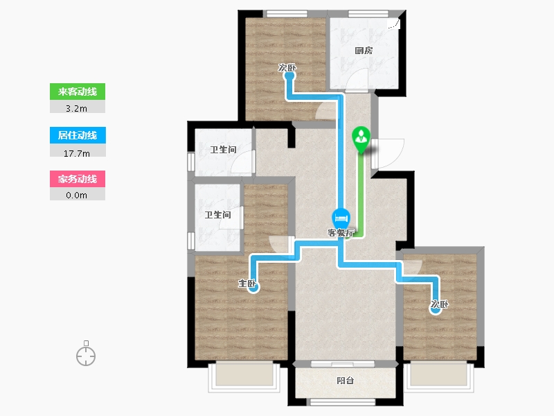 北京-北京市-京澜誉府-83.06-户型库-动静线