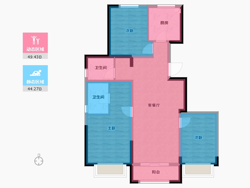 北京-北京市-京澜誉府-83.06-户型库-动静分区