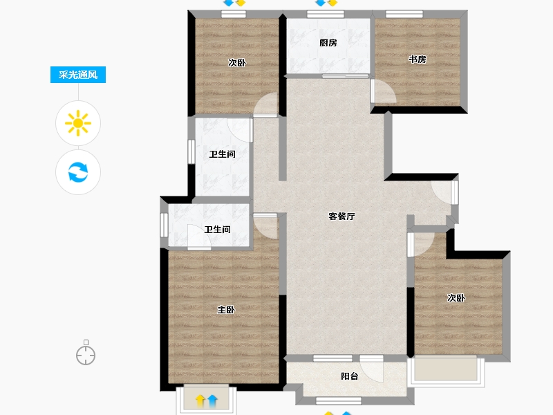 山西省-太原市-华润置地公元九里-101.00-户型库-采光通风