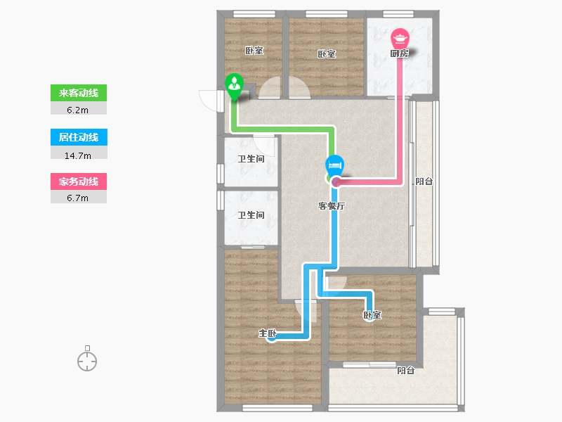 浙江省-杭州市-西房良语云缦-100.00-户型库-动静线