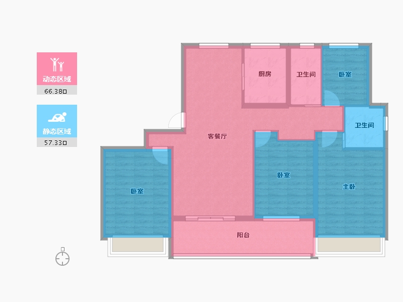 浙江省-杭州市-西房良语云缦-111.20-户型库-动静分区