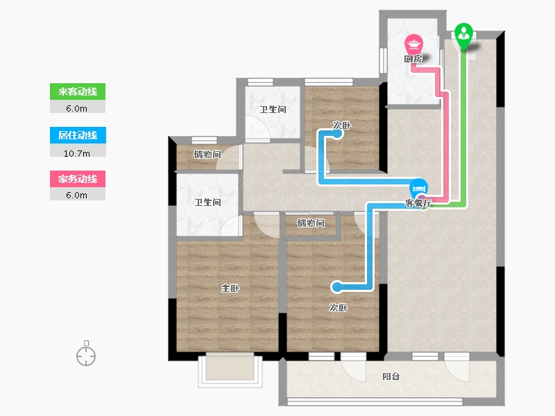 山西省-太原市-华润置地公元九里-86.53-户型库-动静线