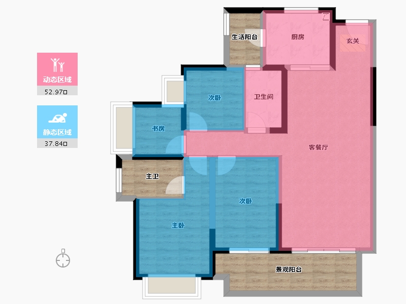 广东省-湛江市-华邦玥珑湾-99.20-户型库-动静分区