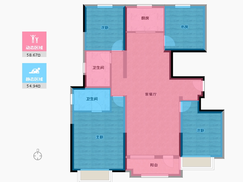 山西省-太原市-华润置地公元九里​-101.29-户型库-动静分区