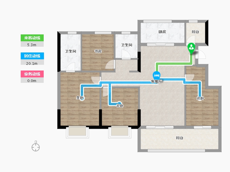 江苏省-常州市-牡丹招商公园学府-116.49-户型库-动静线