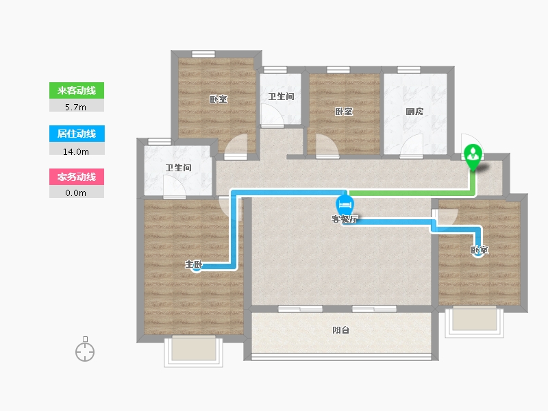 江苏省-南京市-云溪琨园-97.60-户型库-动静线