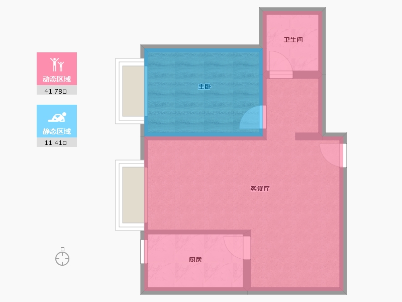 北京-北京市-奥森ONE-47.20-户型库-动静分区