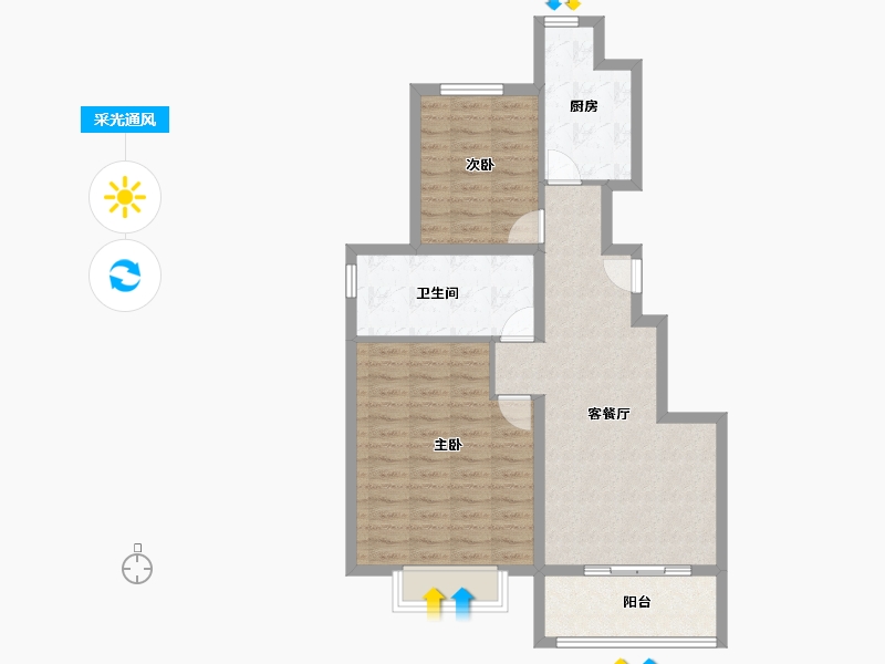 天津-天津市-京能雍清丽苑-78.28-户型库-采光通风