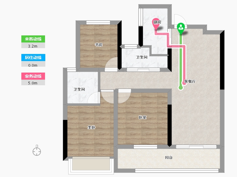 浙江省-杭州市-滨湖天地-71.20-户型库-动静线