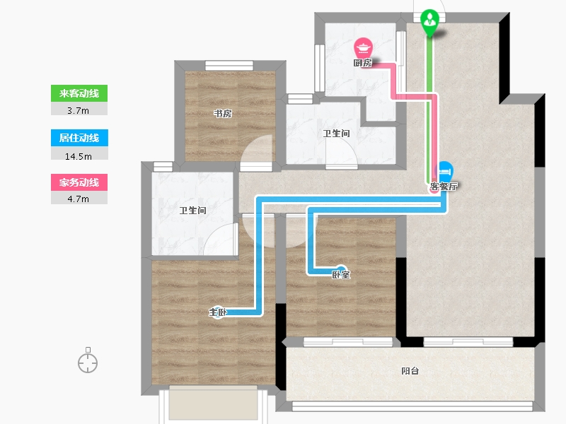 浙江省-杭州市-滨湖天地-71.97-户型库-动静线