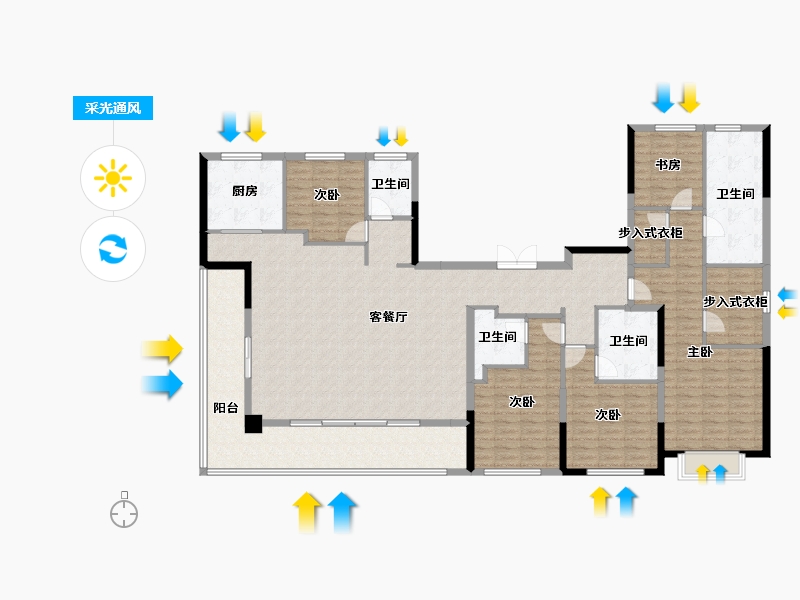 浙江省-宁波市-蓝城·兰香园-193.01-户型库-采光通风