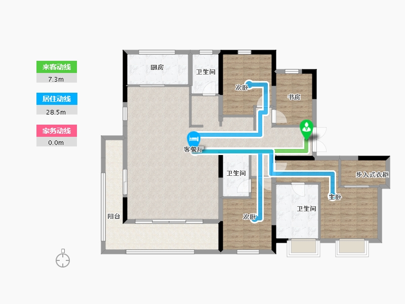 浙江省-宁波市-蓝城·兰香园-143.48-户型库-动静线