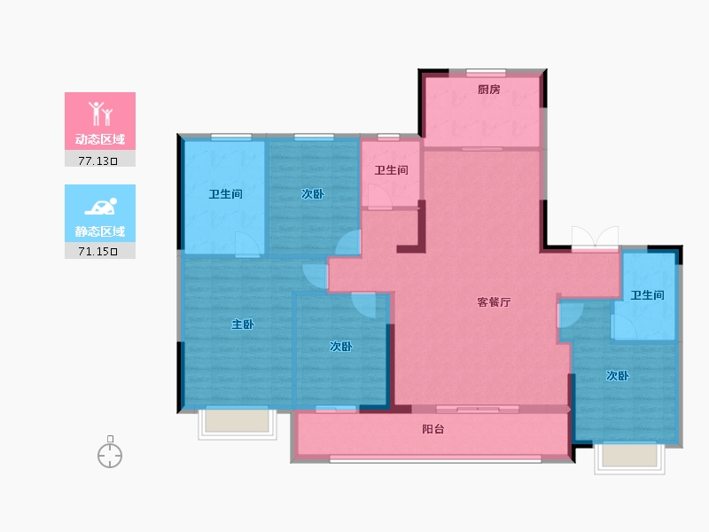 浙江省-宁波市-蓝城·兰香园-135.04-户型库-动静分区