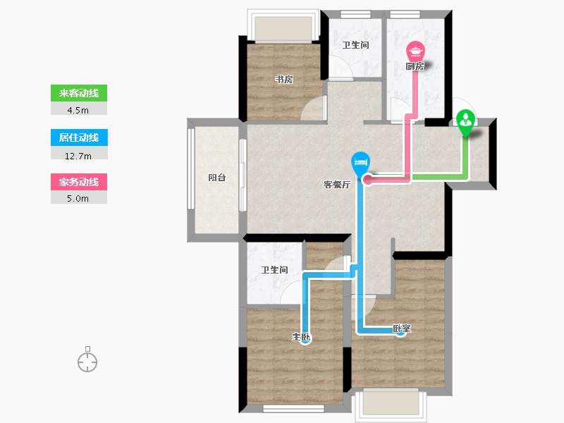 浙江省-嘉兴市-金地云栖湾-76.00-户型库-动静线