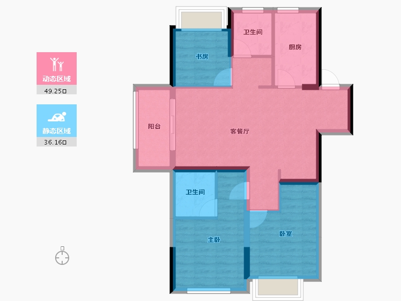 浙江省-嘉兴市-金地云栖湾-76.00-户型库-动静分区