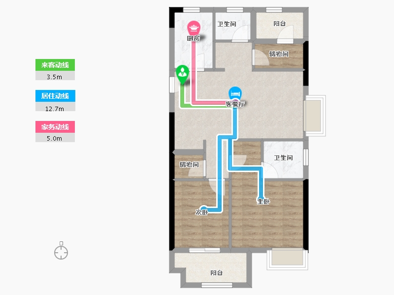 浙江省-宁波市-荣安·秋和月明-71.23-户型库-动静线