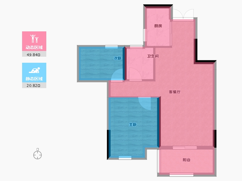 浙江省-宁波市-河姆景苑二期-63.20-户型库-动静分区