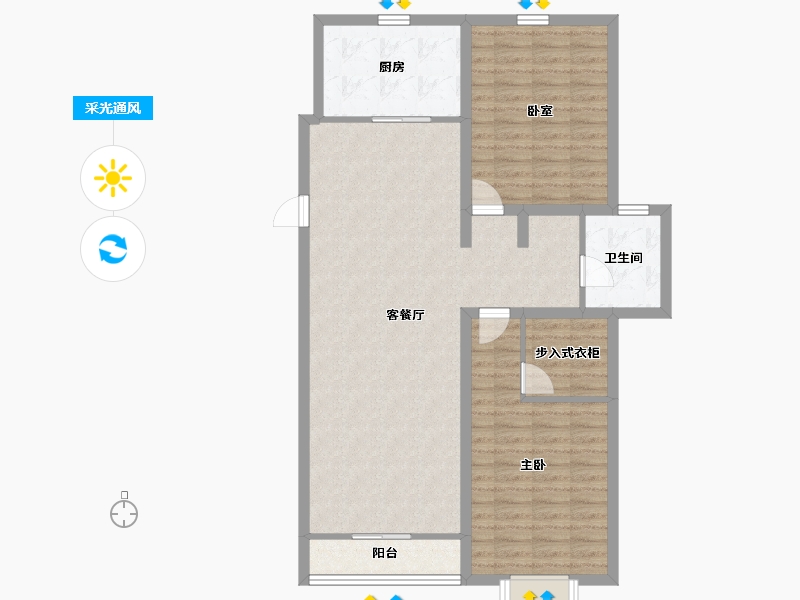 天津-天津市-雍金雍祥园-100.80-户型库-采光通风