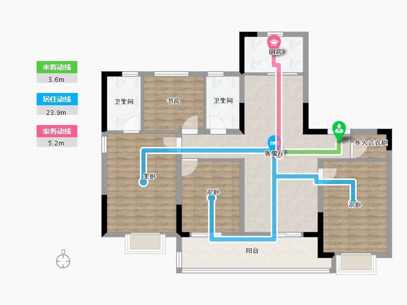 浙江省-宁波市-蓝城·兰香园-111.20-户型库-动静线