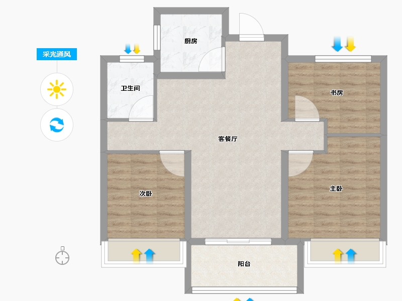 山东省-泰安市-海普·龙泉书院-75.20-户型库-采光通风