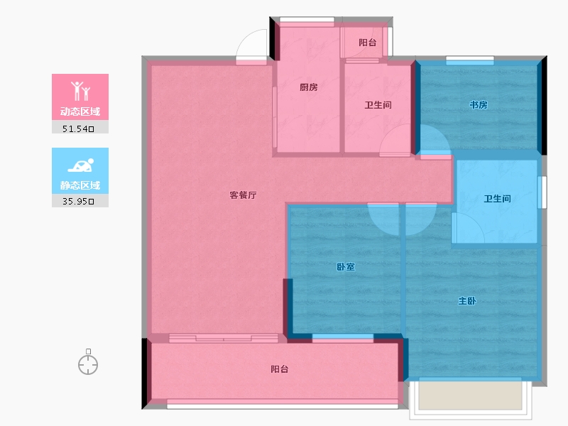 浙江省-杭州市-滨湖天地-78.40-户型库-动静分区