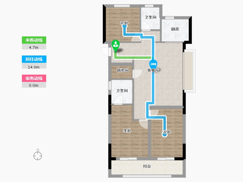 浙江省-宁波市-蓝城·兰香园-88.00-户型库-动静线