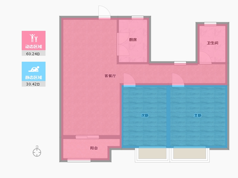 江苏省-苏州市-象屿都城嘉园-81.00-户型库-动静分区