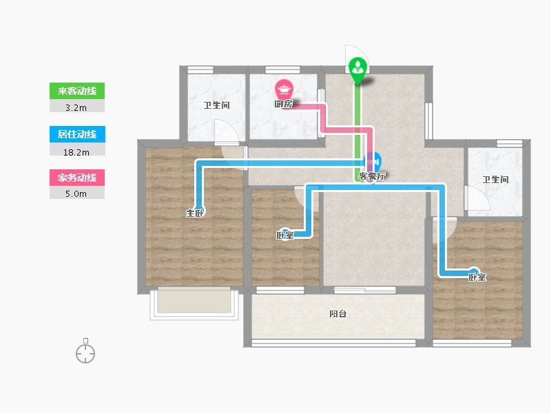 浙江省-杭州市-西房良语云缦-80.80-户型库-动静线