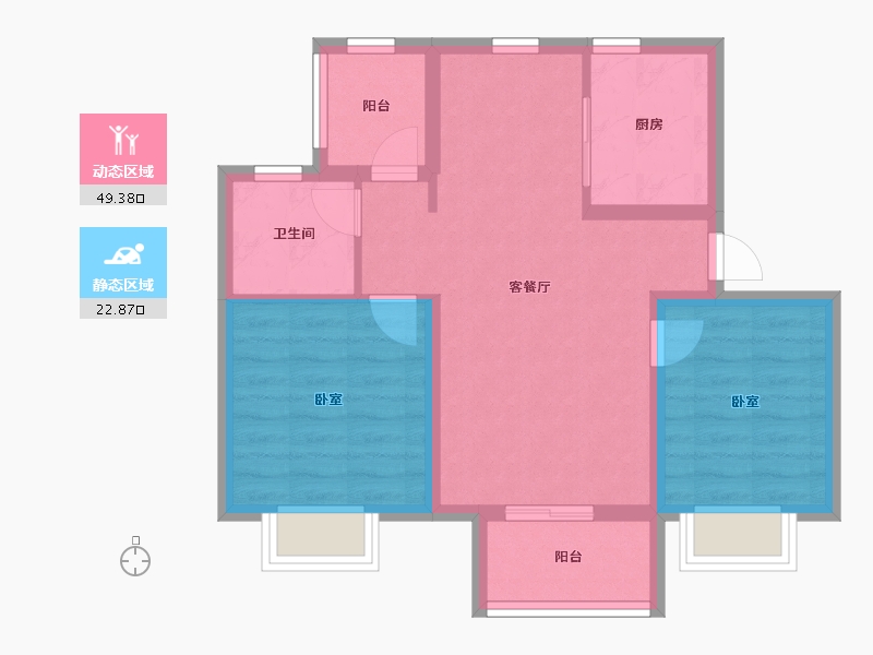 江苏省-南京市-中海云楚公馆-64.00-户型库-动静分区