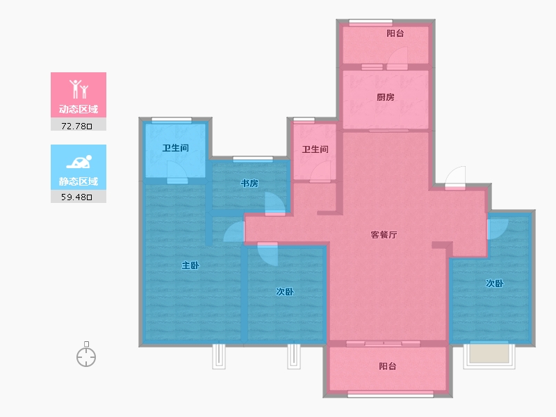 江苏省-南京市-北大资源颐和翡翠府-117.31-户型库-动静分区