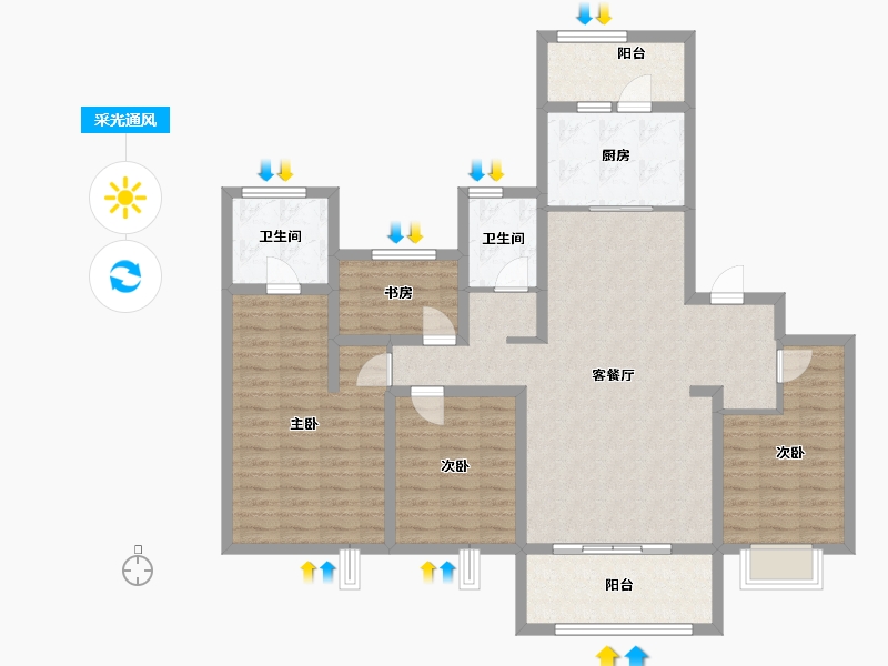 江苏省-南京市-北大资源颐和翡翠府-117.31-户型库-采光通风