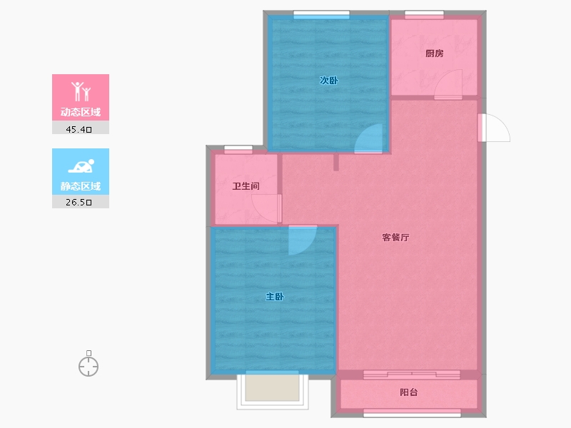 天津-天津市-京能雍清丽苑-65.60-户型库-动静分区