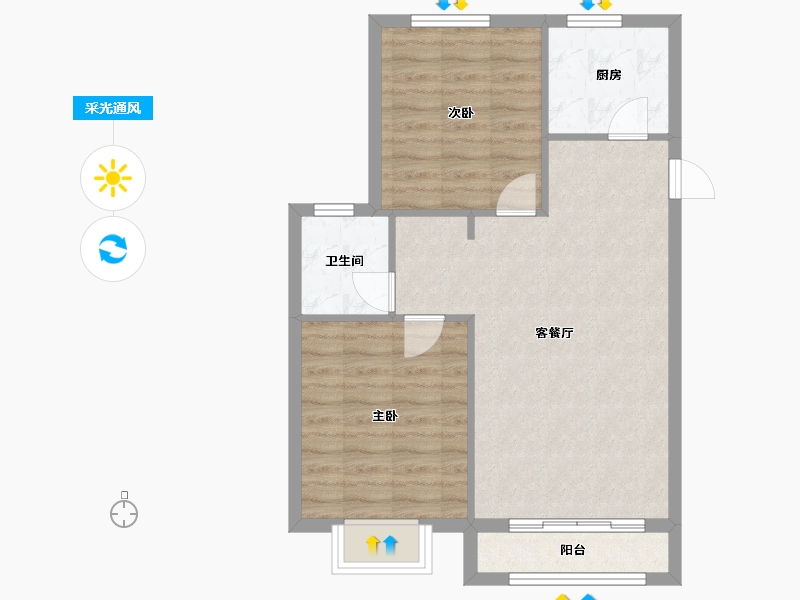 天津-天津市-京能雍清丽苑-65.60-户型库-采光通风