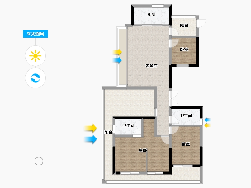 浙江省-杭州市-滨湖天地-112.00-户型库-采光通风