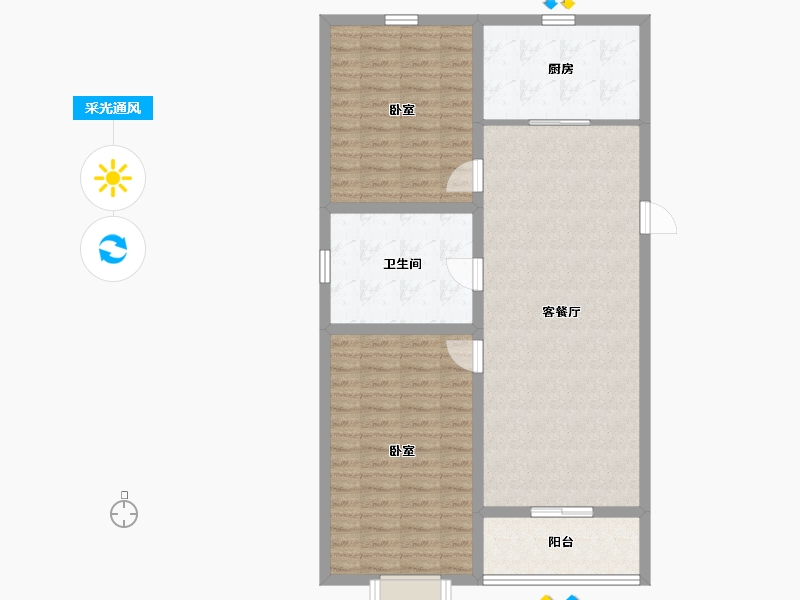 天津-天津市-雍金雍祥园-95.20-户型库-采光通风