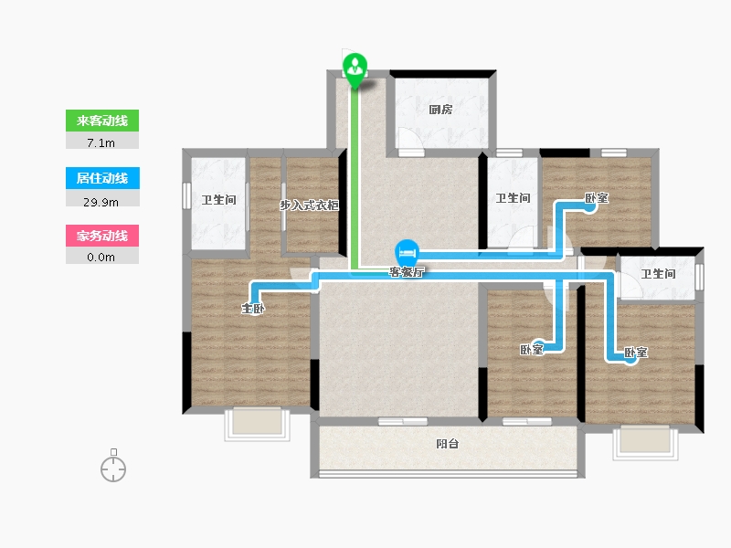 四川省-宜宾市-恒润安宁府-131.60-户型库-动静线