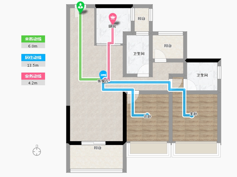 广东省-江门市-江门碧桂园凤凰城-77.96-户型库-动静线