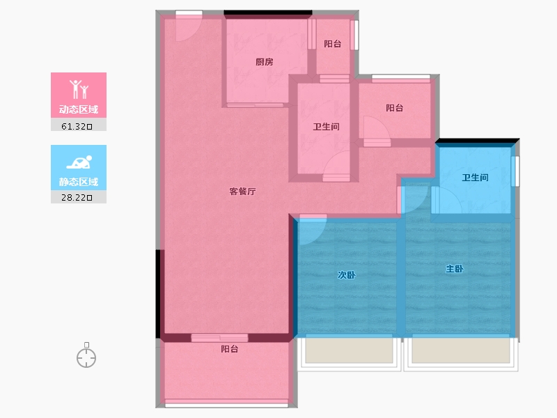 广东省-江门市-江门碧桂园凤凰城-77.96-户型库-动静分区