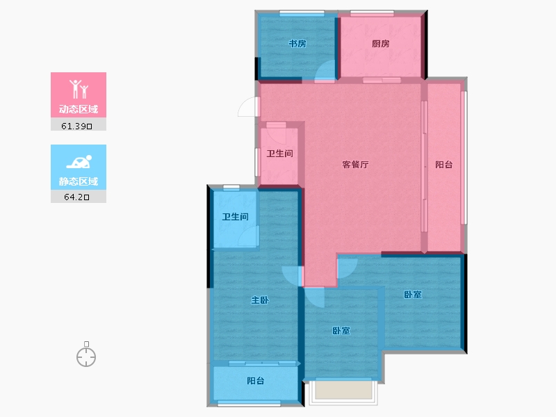 浙江省-杭州市-滨湖天地-112.80-户型库-动静分区