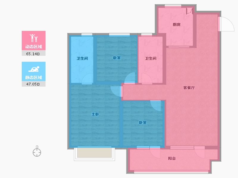 山东省-潍坊市-桃源金茂悦-100.00-户型库-动静分区