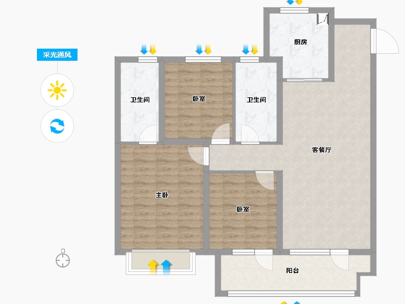 山东省-潍坊市-桃源金茂悦-100.00-户型库-采光通风