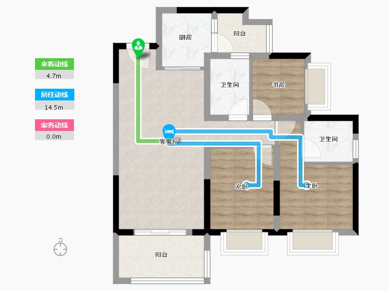 重庆-重庆市-中建御湖壹号-75.35-户型库-动静线